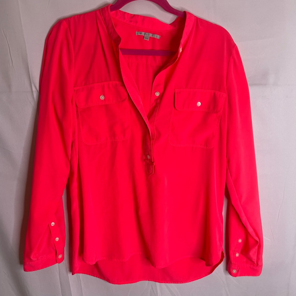 GAP Womens Size Small Long Sleeve Hot Pink Blouse 409